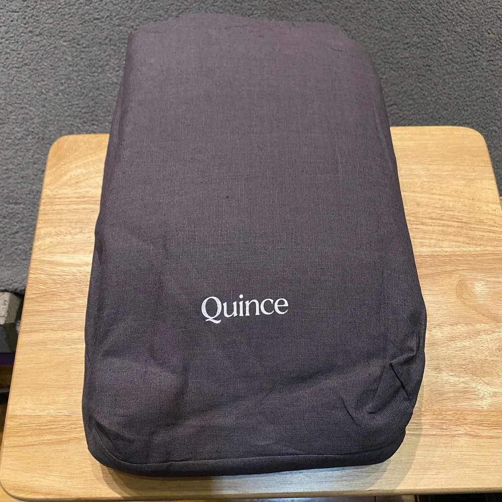 Quince European Linen Duvet Cover Set with Shams King/Cal King Charcoal Gray